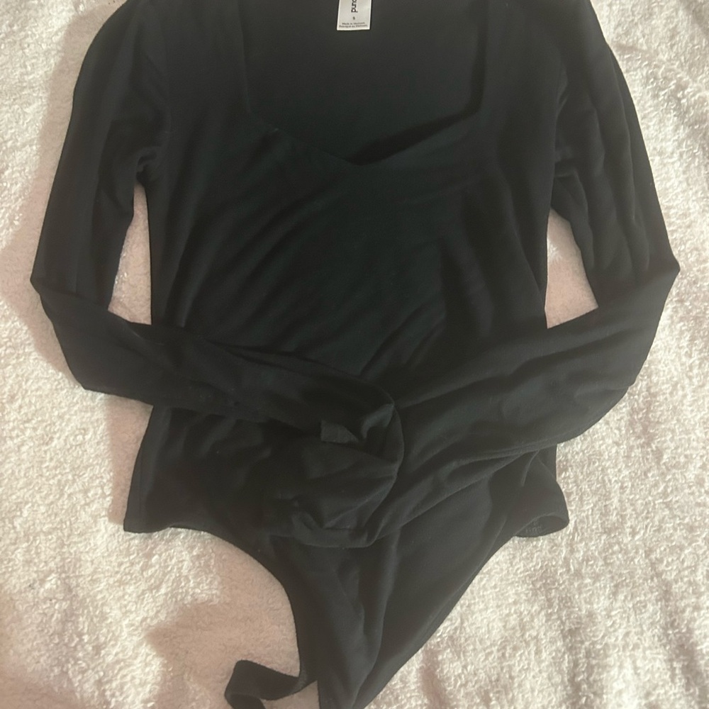 Abound Elegant Black V-Neck Bodysuit